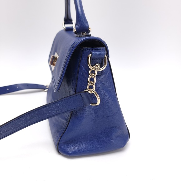 Kate Spade Irving Place Little Madine Lapis Blue Leather Tote Purse Shoulder Bag - Picture 5 of 11